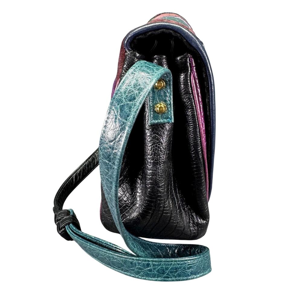 Vintage. Sharif, Patchwork, Leather, Crossbody Bag - Picture 8 of 11